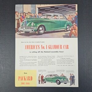 1945 Packard Clipper Glamour Car Automobile Vintage Print Ad Mancave Garage Shop